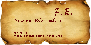 Potzner Rézmán névjegykártya